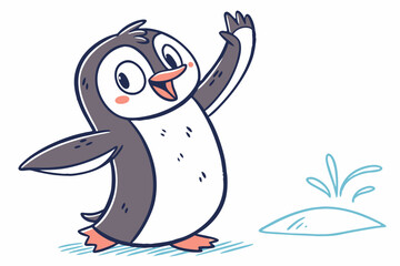 penguin with ice cream