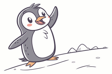 penguin on snow
