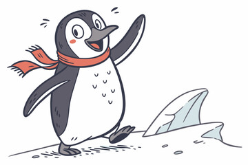 penguin with ice cream