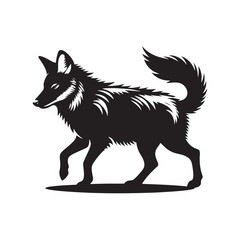 Dhole Silhouette - Minimalist Dhole Vector - Illustration of Dhole - Dhole Animal Design.