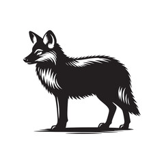 Dhole Silhouette - Minimalist Dhole Vector - Illustration of Dhole - Dhole Animal Design.