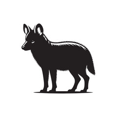 Dhole Silhouette - Minimalist Dhole Vector - Illustration of Dhole - Dhole Animal Design.