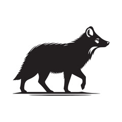 Dhole Silhouette - Minimalist Dhole Vector - Illustration of Dhole - Dhole Animal Design.