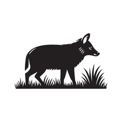 Dhole Silhouette - Minimalist Dhole Vector - Illustration of Dhole - Dhole Animal Design.