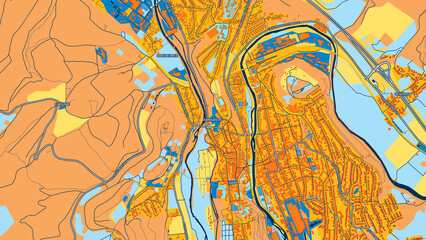 Colorful Arnsberg Street Map with Labels and Buildings
