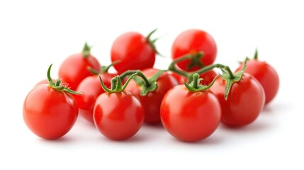 Fresh ripe red cherry tomatoes on vine.
