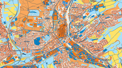 Colorful Aalen Street Map with Labels and Buildings