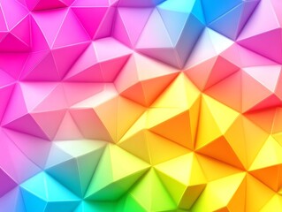 Obraz premium Vibrant rainbow spectrum geometric patterns with low poly polygon art