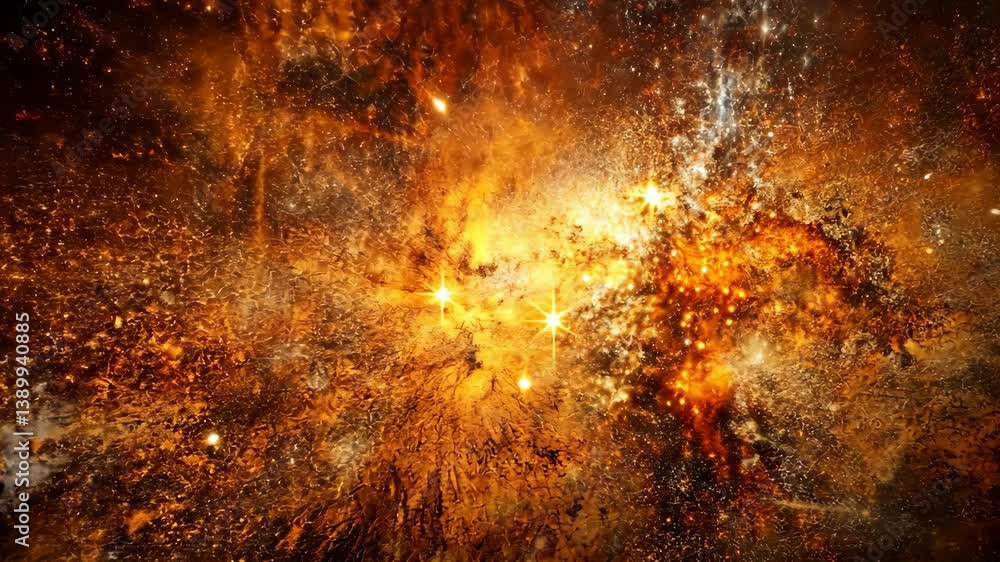 Wall mural cosmic journey through a golden nebula a stunning visual exploration of space