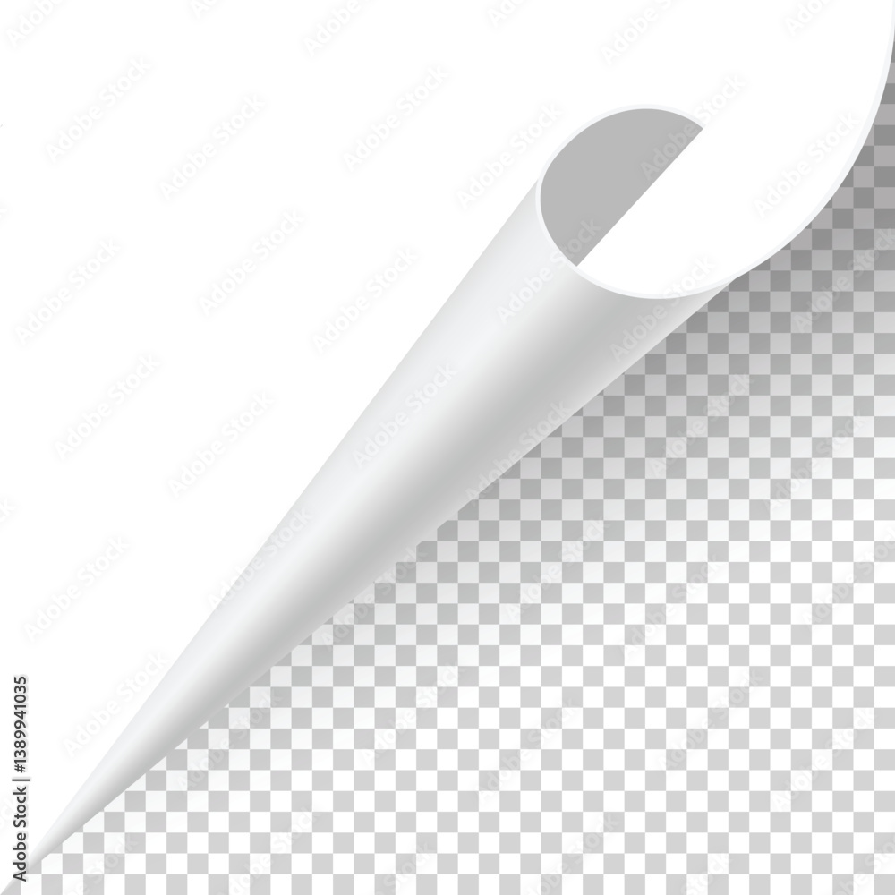 Poster curled paper corner. curve page corner, page edge curl and bent paper sheet with realistic shadow. p