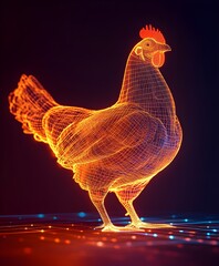 A hologram of a chicken
