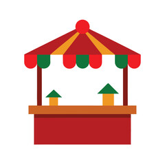 Obraz premium christmas market stall doodle on white background.