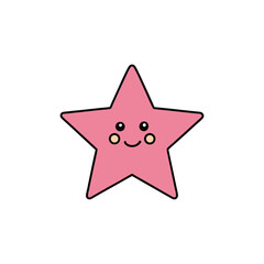 Christmas star doodle on white background.