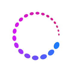 Colorful circle loader icon. Symbol of reload, refresh, loading, recycle and repeat. Interconnecting round arrow vector icon