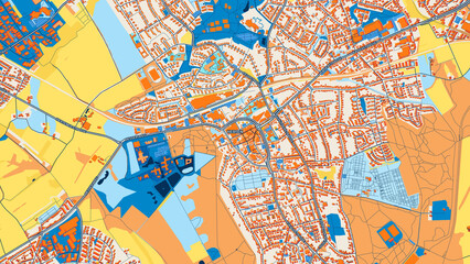 Colorful Herten Street Map with Labels and Buildings