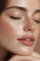 Natural Flawless Skin Portrait with Soft Lighting and Minimalist Elegance