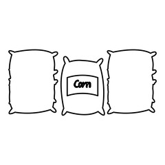 Grain sack icon on white background, vector illustration