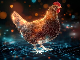 A hologram of a chicken