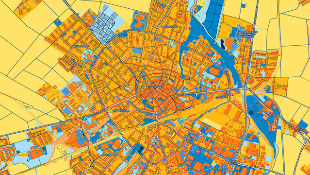 Colorful Euskirchen Street Map with Labels and Buildings