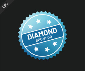 Circle Diamond Sponsor Badge, Vector illustration