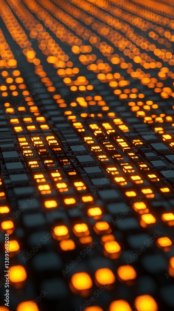 Poster dynamic abstract futuristic technology display urban setting visual art digital environment close-up