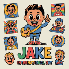 Jake Character Set for International Celebration Day © Ирина Унгурян