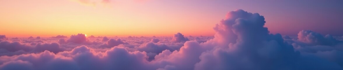 Softly glowing clouds drift across sky at dusk, clouds, sunset, nature