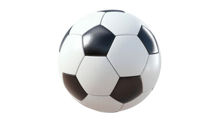 Fototapeta premium Soccer ball black and white football equipment sport game round object isolated on transparent background