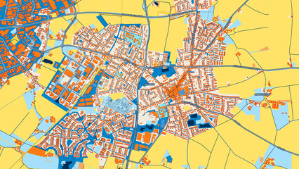 Colorful Willich Street Map with Labels and Buildings
