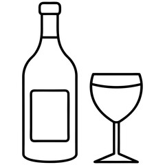 wine bottle and glass