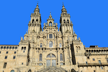 Fototapeta premium Façade de la cathédrale à Saint-Jacques de Compostelle. Espagne 
