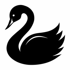 Stylish Black Swan Graphic Vector