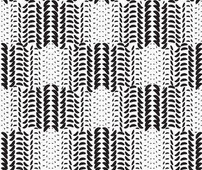 Dotted pattern texture, checkered fabric background. Wavy ripple white tartan texture. Artistic abstract seamless pattern