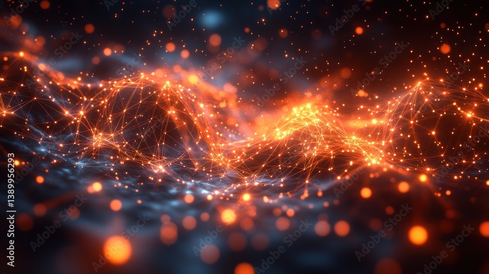 Poster Network Technology Security AI Connection Cyber Cybersecurity Digital Information Abstract Online Communication Protection