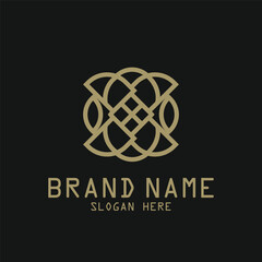 luxury interior logo outline pattern icon vector illustration template design