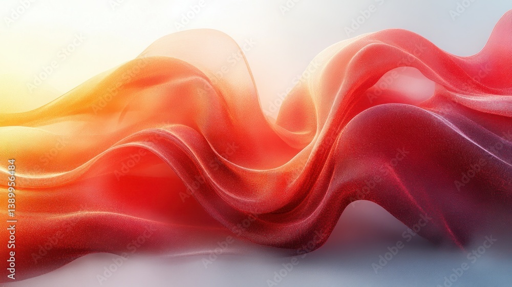 Leinwandbilder flowing red ribbons dynamic abstract composition elegant minimalistic design