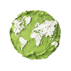 nature conservation concept. Textured globe depicting a green and white earth design.