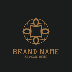 luxury interior logo outline pattern icon vector illustration template design