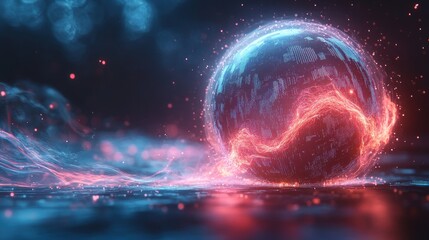 Obraz premium Cybersecurity Global Communication Data Protection Digital Network Technology Information Visualization