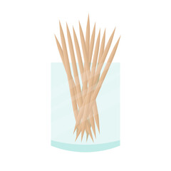 toothpick vector in glass container used to pick teeth