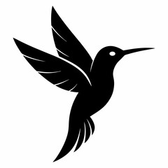 Stylized Black Hummingbird Vector