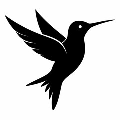 Stylized Black Hummingbird Vector