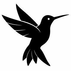 Stylized Black Hummingbird Vector