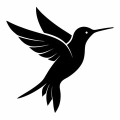 Stylized Black Hummingbird Vector