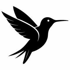 Stylized Black Hummingbird Vector
