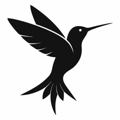 Stylized Black Hummingbird Vector