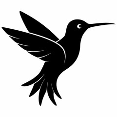 Stylized Black Hummingbird Vector