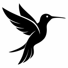 Stylized Black Hummingbird Vector