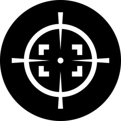 Fototapeta premium Target destination icon in flat style. shooting sniper rifle target circle symbol isolated on transparent background