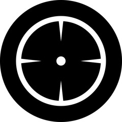 Target destination icon in flat style. shooting sniper rifle target circle symbol isolated on transparent background